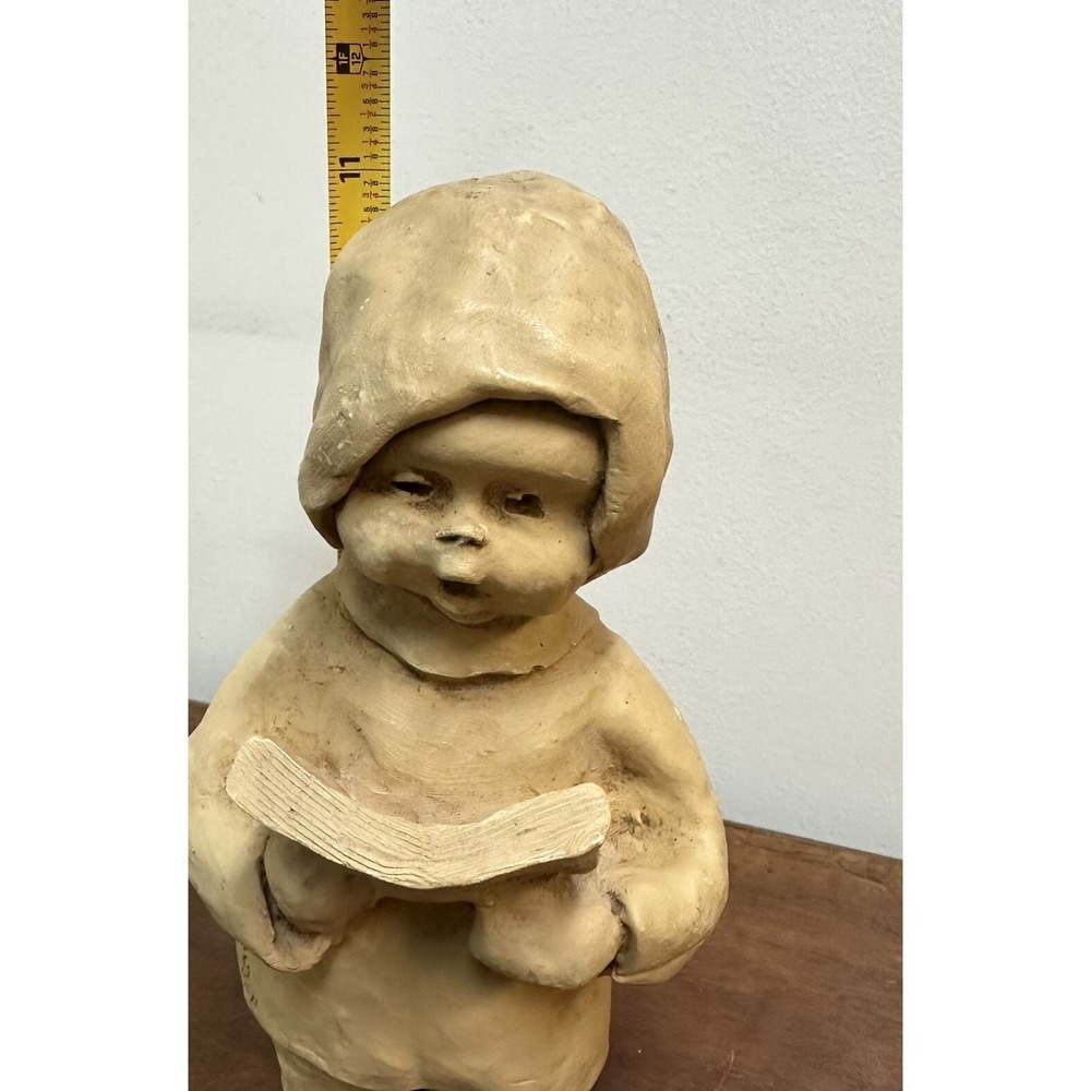 Vintage 1969 Dave Grossman Figurine Child Reading Book Choir Singer Tan - Picture 8 of 9